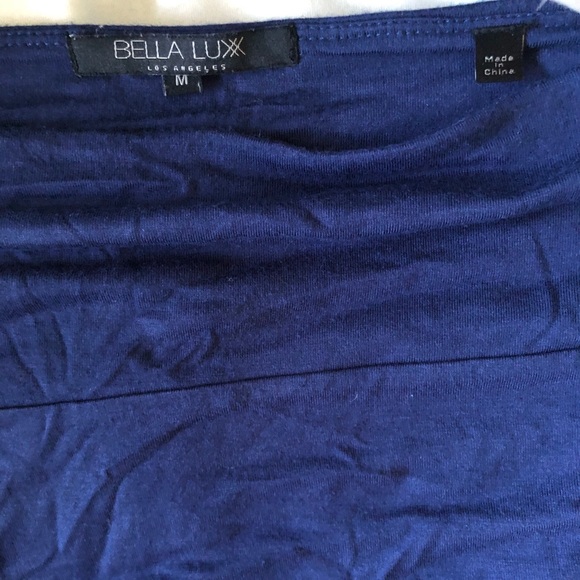 Bella Luxx blue ruched mini skirt sz Med EUC - Picture 6 of 8
